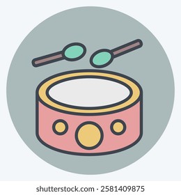 Icon Drumbeat. related to Hobbies symbol. color mate style. design editable