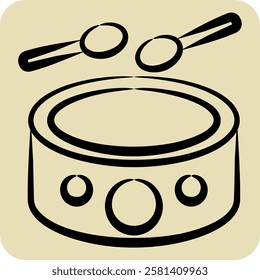 Icon Drumbeat. related to Hobbies symbol. hand drawn style. design editable
