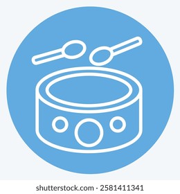 Icon Drumbeat. related to Hobbies symbol. blue eyes style. design editable