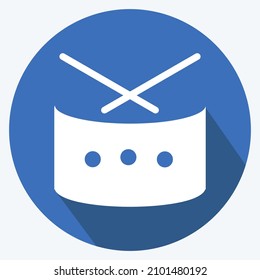 Icon Drums - Long Shadow Style - Simple illustration,Design template vector, Good for prints, posters, advertisements, announcements, info graphics, etc.