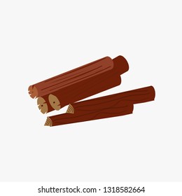 icon of dry firewood. Wooden material. Stack of logs for bonfire.Vector illustration
