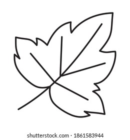 icon of dry leaf over white background, line style, vector illustration