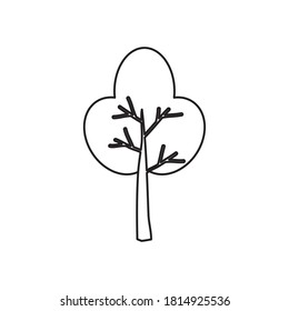 icon of dry tree over white background, line style, vector illustration
