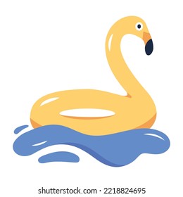 Un ícono de diseño plano de pato