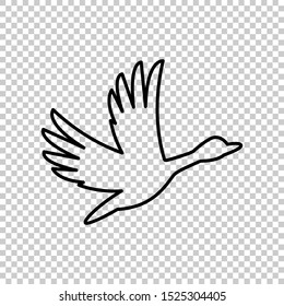 icon duck fly line icon design symbol vector flat