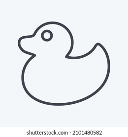 Icon Duck - Line Style - Simple illustration,Design template vector, Good for prints, posters, advertisements, announcements, info graphics, etc.