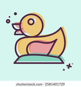 Icon Duck. related to Kindergarten symbol. MBE style. design editable