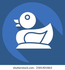 Icon Duck. related to Kindergarten symbol. long shadow style. design editable