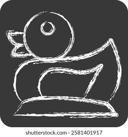 Icon Duck. related to Kindergarten symbol. chalk Style. design editable