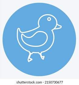 Icon Duck. suitable for animal symbol. blue eyes style. simple design editable. design template vector. simple symbol illustration