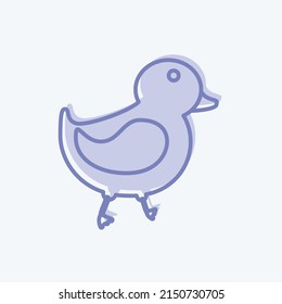 Icon Duck. suitable for animal symbol. two tone style. simple design editable. design template vector. simple symbol illustration