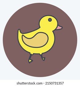 Icon Duck. suitable for animal symbol. color mate style. simple design editable. design template vector. simple symbol illustration