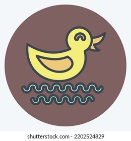 Icon Duck. suitable for City Park symbol. color mate style. simple design editable. design template vector. simple illustration