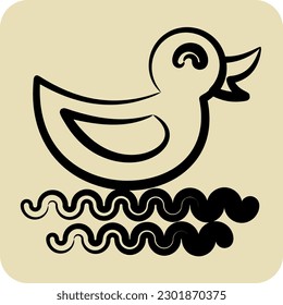 Icon Duck. suitable for City Park symbol. hand drawn style. simple design editable. design template