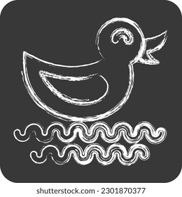 Icon Duck. suitable for City Park symbol. chalk Style. simple design editable. design template vector