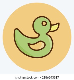 Icon Duck Toy. suitable for Kids symbol. flat style. simple design editable. design template vector. simple illustration