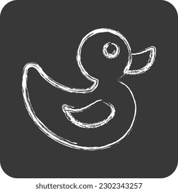 Icono Duck Toy. símbolo adecuado para niños. estilo tiza. diseño simple editable. vector de plantilla de diseño