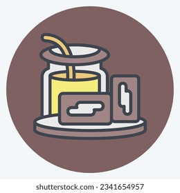 Icon Dulce De Leche. related to Argentina symbol. color mate style. simple design editable. simple illustration