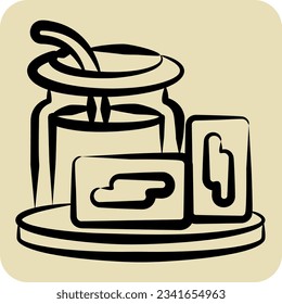 Icon Dulce De Leche. related to Argentina symbol. hand drawn style. simple design editable. simple illustration