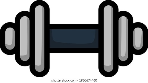 Icono De Dumbbell. Contorno de negrita editable con diseño de relleno de color. Ilustración vectorial.