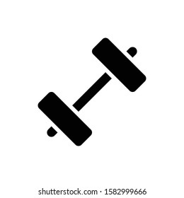 Icon dumbbell in glyph style. vector illustration and editable stroke. Isolated on white background.