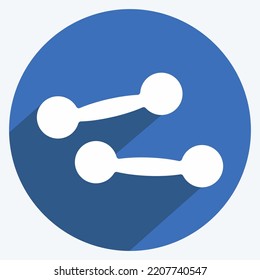 Icon Dumbbells. suitable for education symbol. long shadow style. simple design editable. design template vector. simple illustration