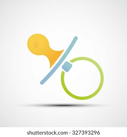 Icon dummy for the baby. Flat design. Stock vector illustration.