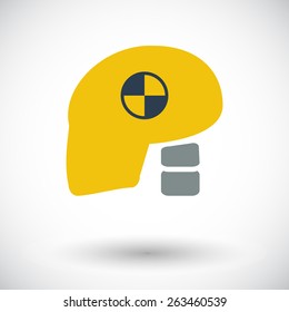 Icon dummy head for crash test. Single flat icon on white background. Vector illustration.