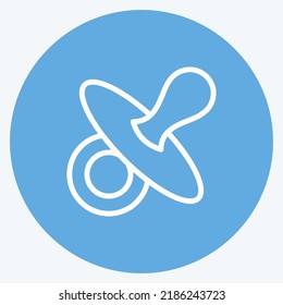Icono Dummy Teat. símbolo adecuado para niños. estilo ojos azules. diseño simple editable. vector de plantilla de diseño. ilustración simple