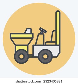 Icon Dumper. related to Construction Vehicles symbol. color mate style. simple design editable. simple illustration