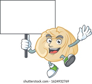 An icon of dumpling cartoon character style bring board