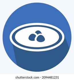 Icon Dumpling Soup - Long Shadow Style - Simple illustration,Editable stroke,Design template vector, Good for prints, posters, advertisements, announcements, info graphics, etc.