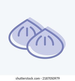 Icon Dumpling. suitable for Bakery symbol. two tone style. simple design editable. design template vector. simple illustration