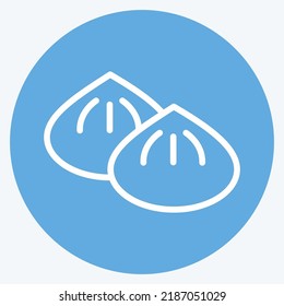 Icon Dumpling. suitable for Bakery symbol. blue eyes style. simple design editable. design template vector. simple illustration