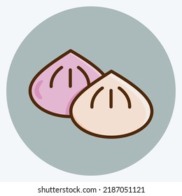 Icon Dumpling. suitable for Bakery symbol. flat style. simple design editable. design template vector. simple illustration
