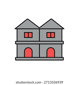 Symbol ein Duplex, einzeln auf sauberem Hintergrund.