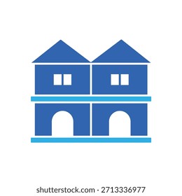 Symbol ein Duplex, einzeln auf sauberem Hintergrund.