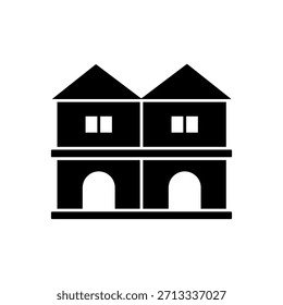 Symbol ein Duplex, einzeln auf sauberem Hintergrund.