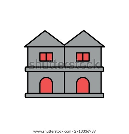 Icon a duplex, isolated against a clean background.