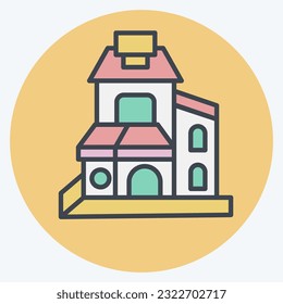 Icon Duplex. related to Accommodations symbol. color mate style. simple design editable. simple illustration