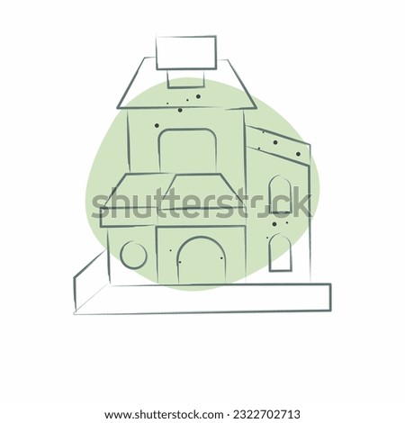Icon Duplex. related to Accommodations symbol. Color Spot Style. simple design editable. simple illustration