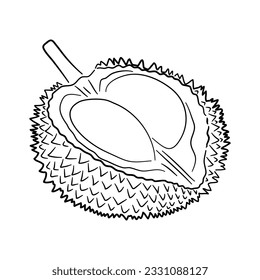 Icon of Durian. Hand drawn sketch. Retro vintage design. Vector illustration.