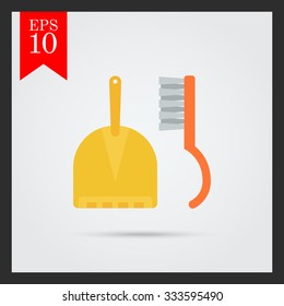 Icon of dustpan and sweeping brush