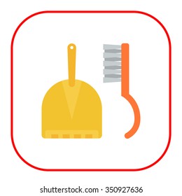 Icon of dustpan and sweeping brush