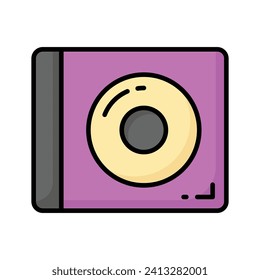 An icon of dvd player in trendy design style, modern cd rom vector