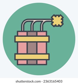 Icon Dynamite. related to Mining symbol. color mate style. simple design editable. simple illustration