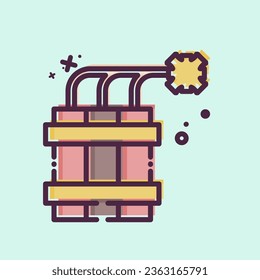 Icono Dinamita. relacionado con el símbolo Mining. Estilo MBE. diseño simple editable. ilustración simple