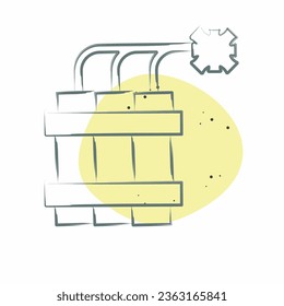 Icon Dynamite. mit dem Bergbausymbol in Zusammenhang steht. Farbtopf-Stil. einfaches Design bearbeitbar. einfache Abbildung