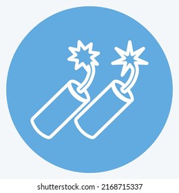 Icono Dinamita. adecuado para el símbolo Wild West. estilo ojos azules. diseño simple editable. vector de plantilla de diseño. ilustración de símbolo simple