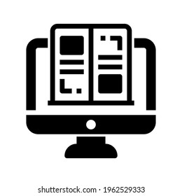 Icon E Book With Style Glyph